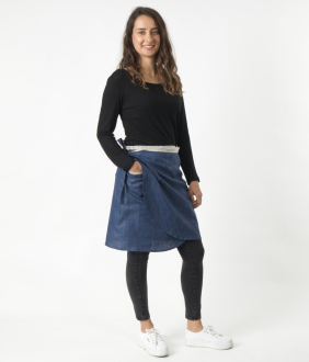 , modell: Wrapover kort, kvalitet: Colorjeans linne